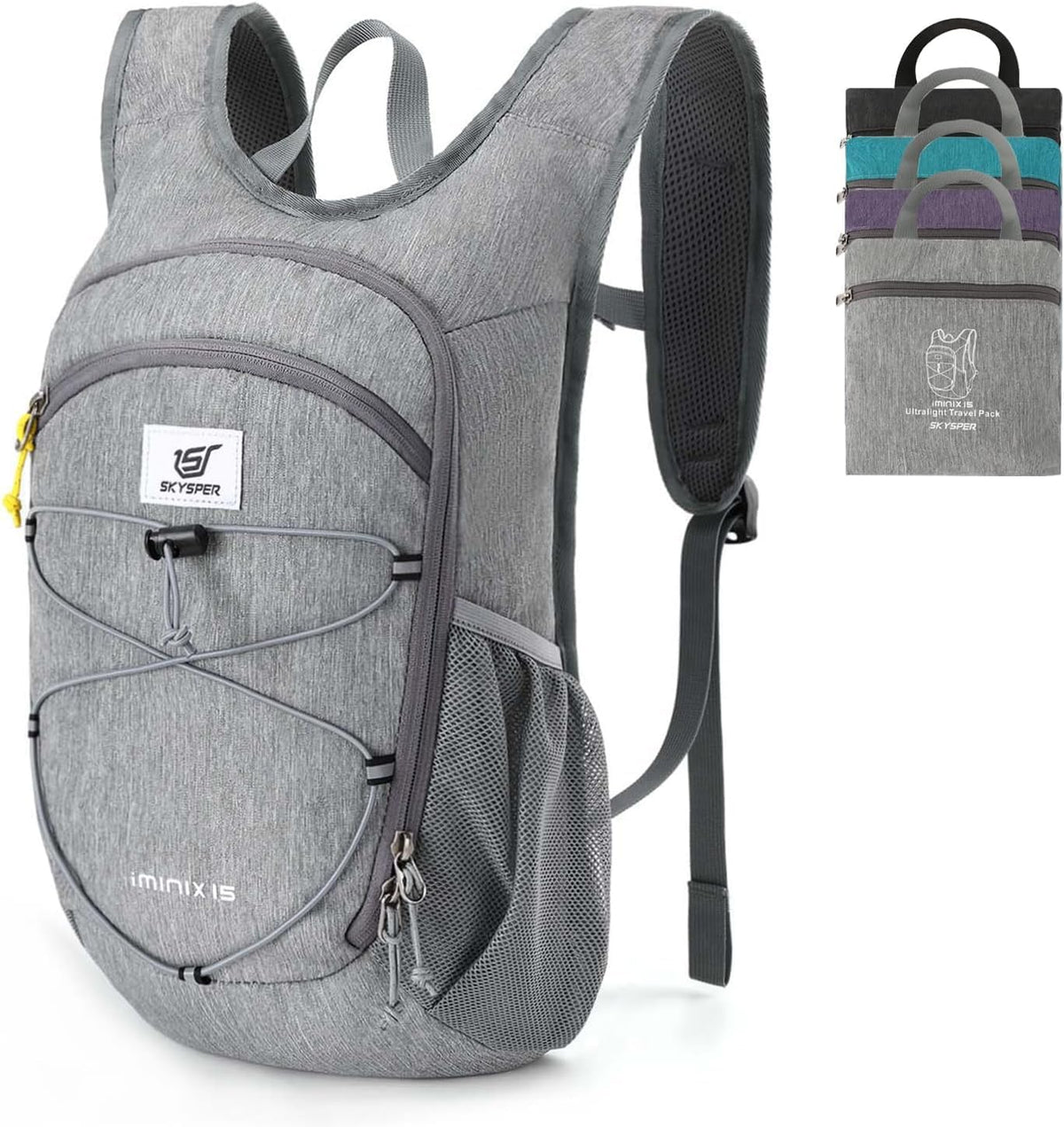 15L/20L Foldable Hiking Backpack Lightweight Packable Travel Daypack with Chest Strap Small Folding Pack for Walking