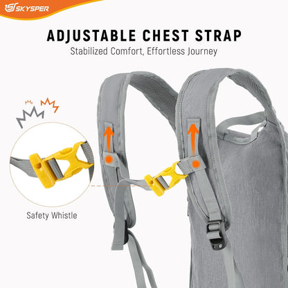 15L/20L Foldable Hiking Backpack Lightweight Packable Travel Daypack with Chest Strap Small Folding Pack for Walking