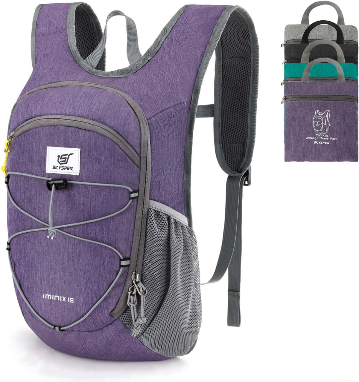 15L/20L Foldable Hiking Backpack Lightweight Packable Travel Daypack with Chest Strap Small Folding Pack for Walking