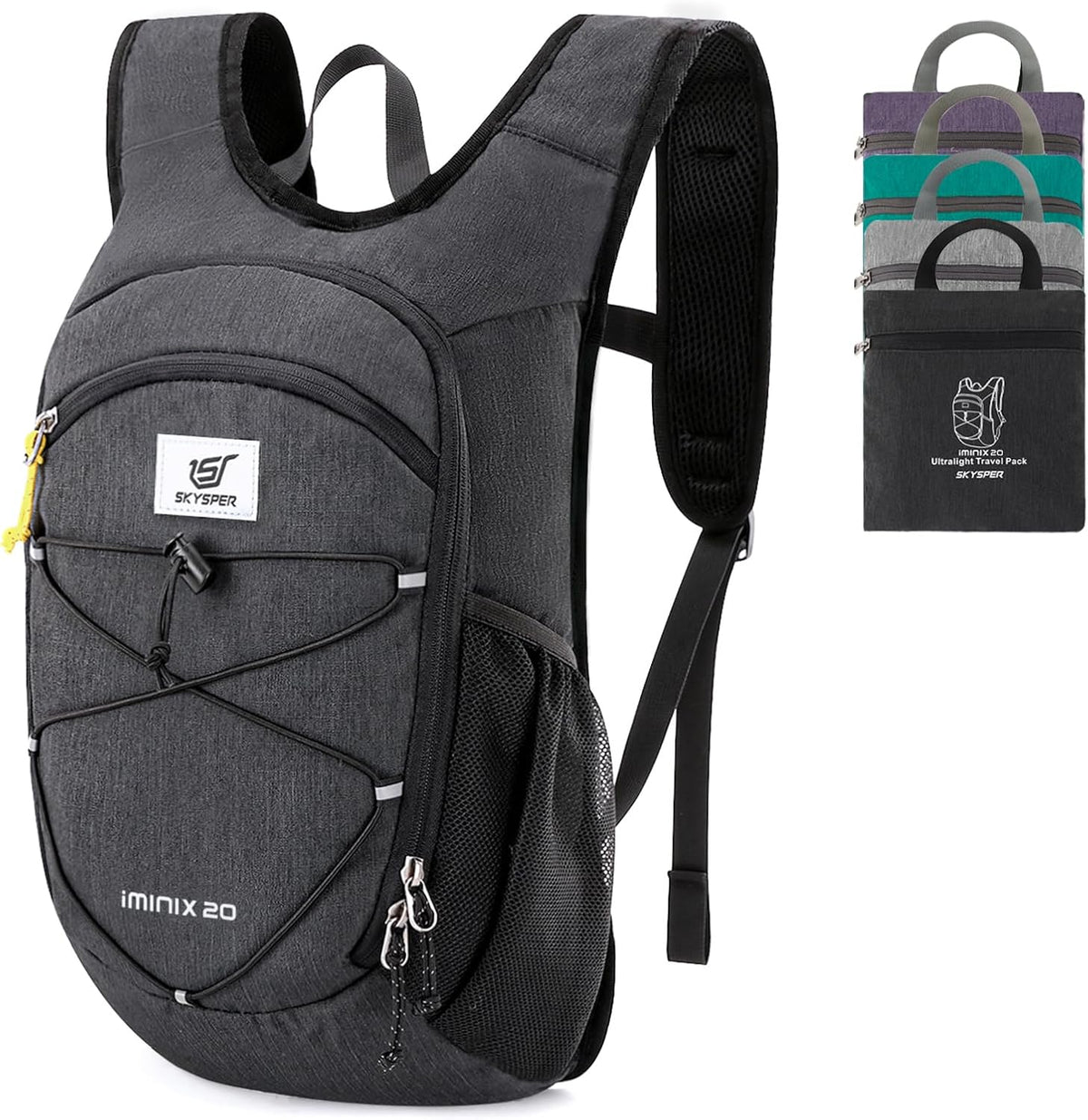 15L/20L Foldable Hiking Backpack Lightweight Packable Travel Daypack with Chest Strap Small Folding Pack for Walking