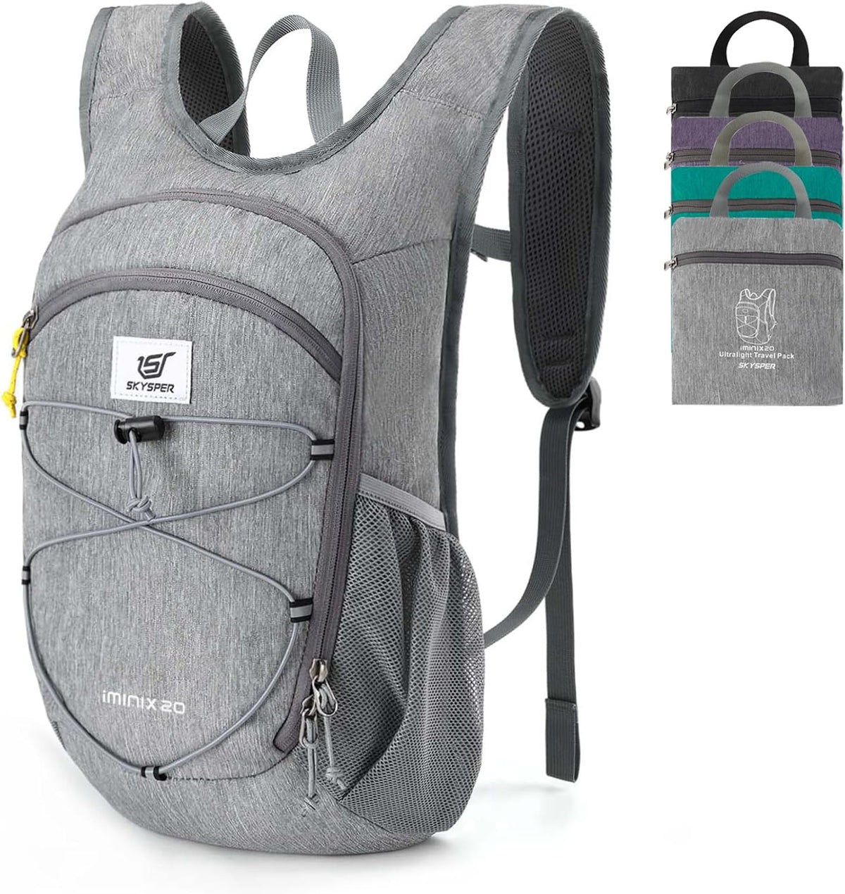 15L/20L Foldable Hiking Backpack Lightweight Packable Travel Daypack with Chest Strap Small Folding Pack for Walking