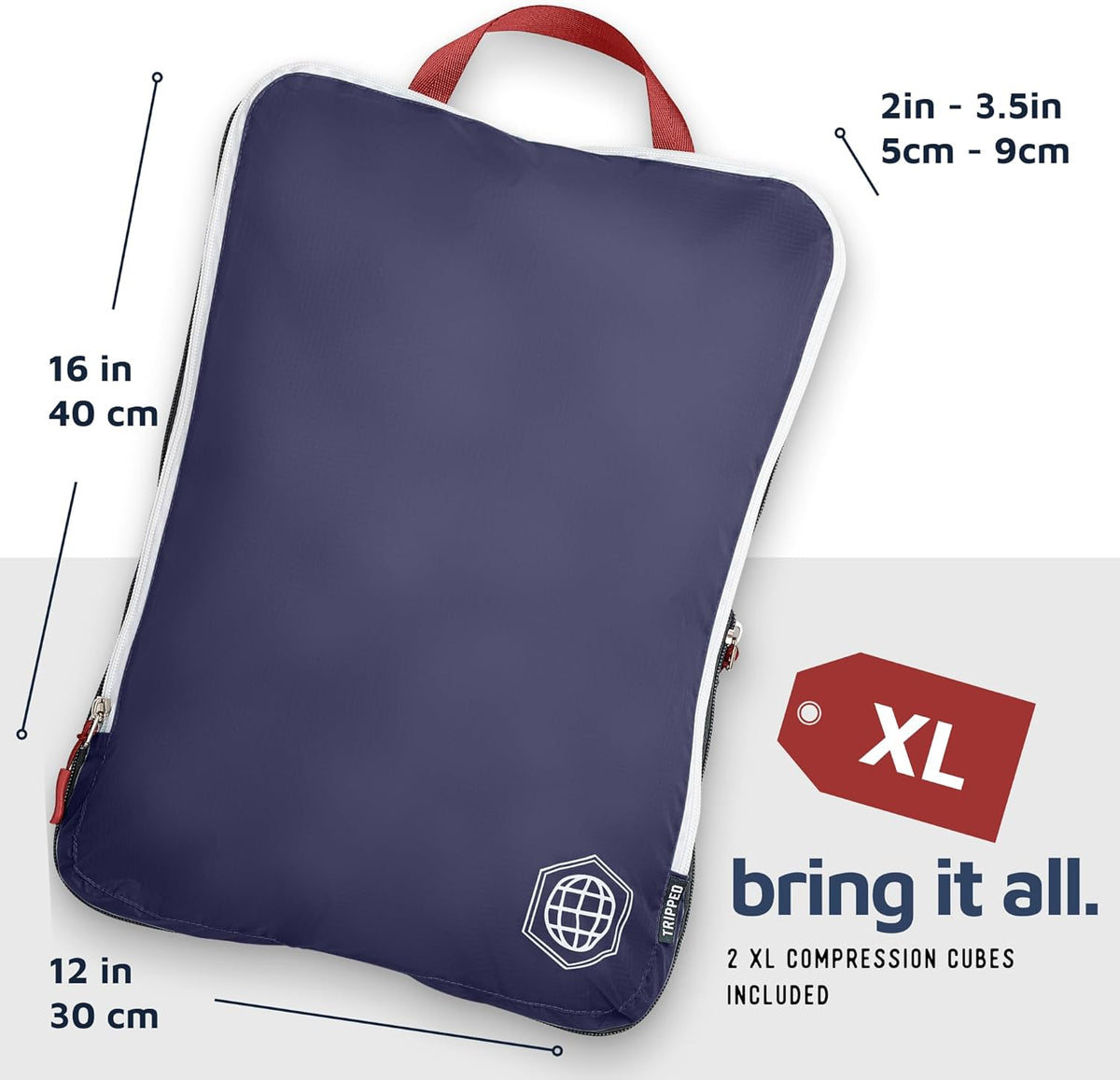 Extra Large Compression Packing Cube 6 Piece Set for Travel and Check Luggage