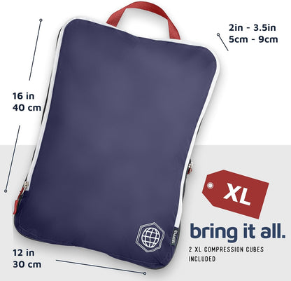 Extra Large Compression Packing Cube 6 Piece Set for Travel and Check Luggage