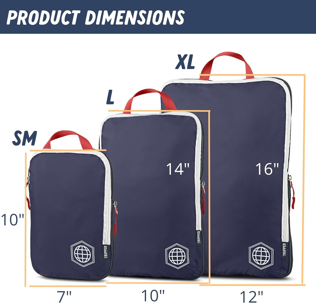Extra Large Compression Packing Cube 6 Piece Set for Travel and Check Luggage