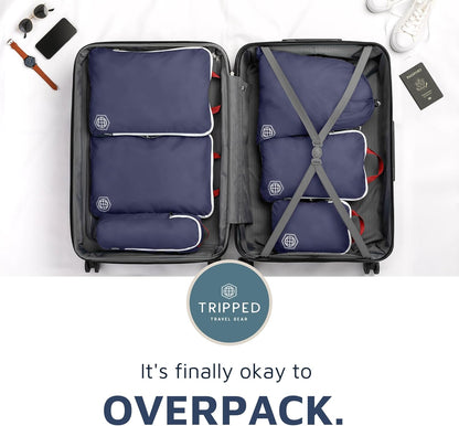 Extra Large Compression Packing Cube 6 Piece Set for Travel and Check Luggage