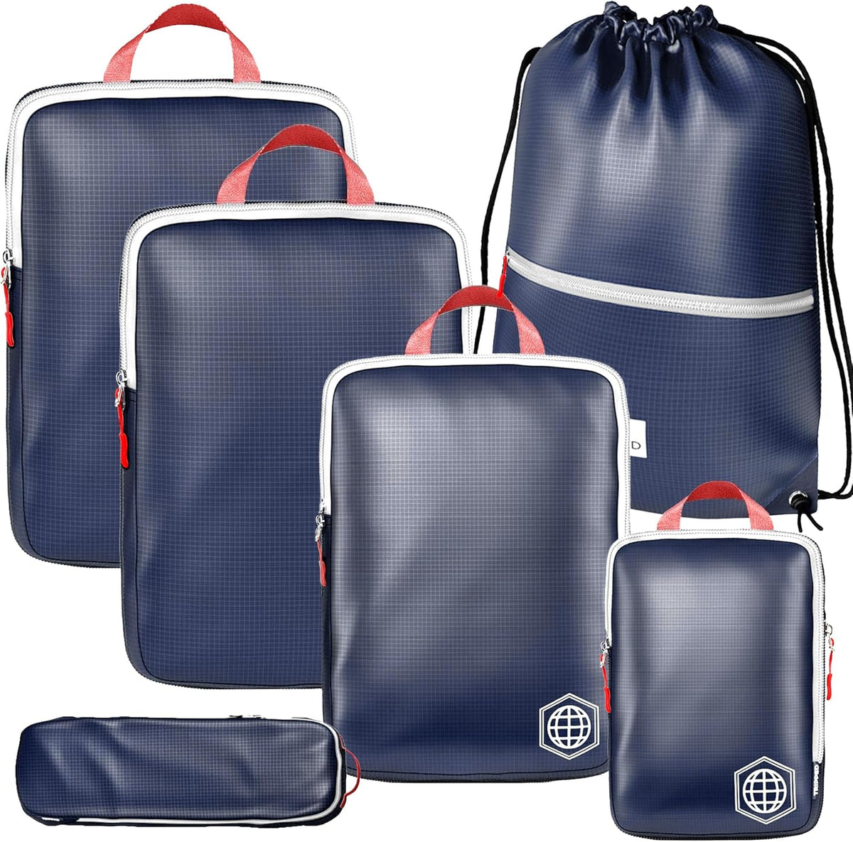 Extra Large Compression Packing Cube 6 Piece Set for Travel and Check Luggage