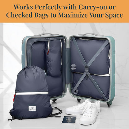 Extra Large Compression Packing Cube 6 Piece Set for Travel and Check Luggage