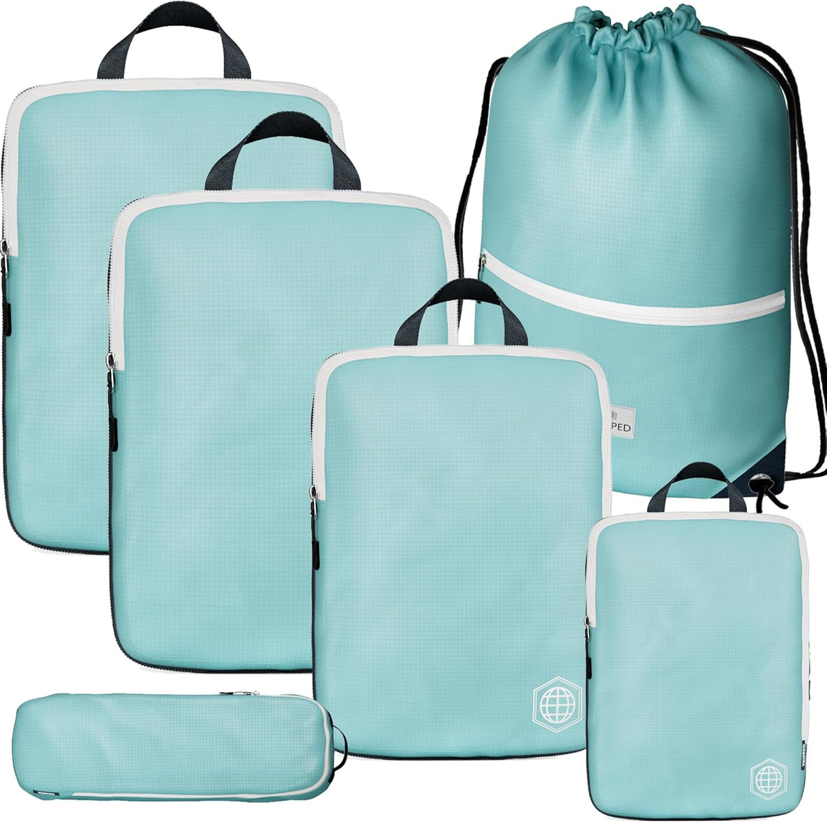 Extra Large Compression Packing Cube 6 Piece Set for Travel and Check Luggage