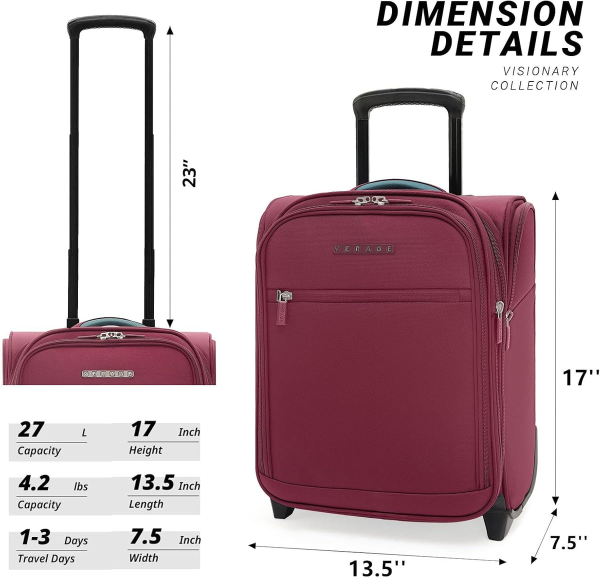Carry On Underseat Luggage with 2 Wheels & USB Port, 16 Inch Wheeled Spinner Bag Carry-on Luggages for Airlines, Lightweight Suitcase Men Women, Pilots and Crew (Upgrade-16-Inch)