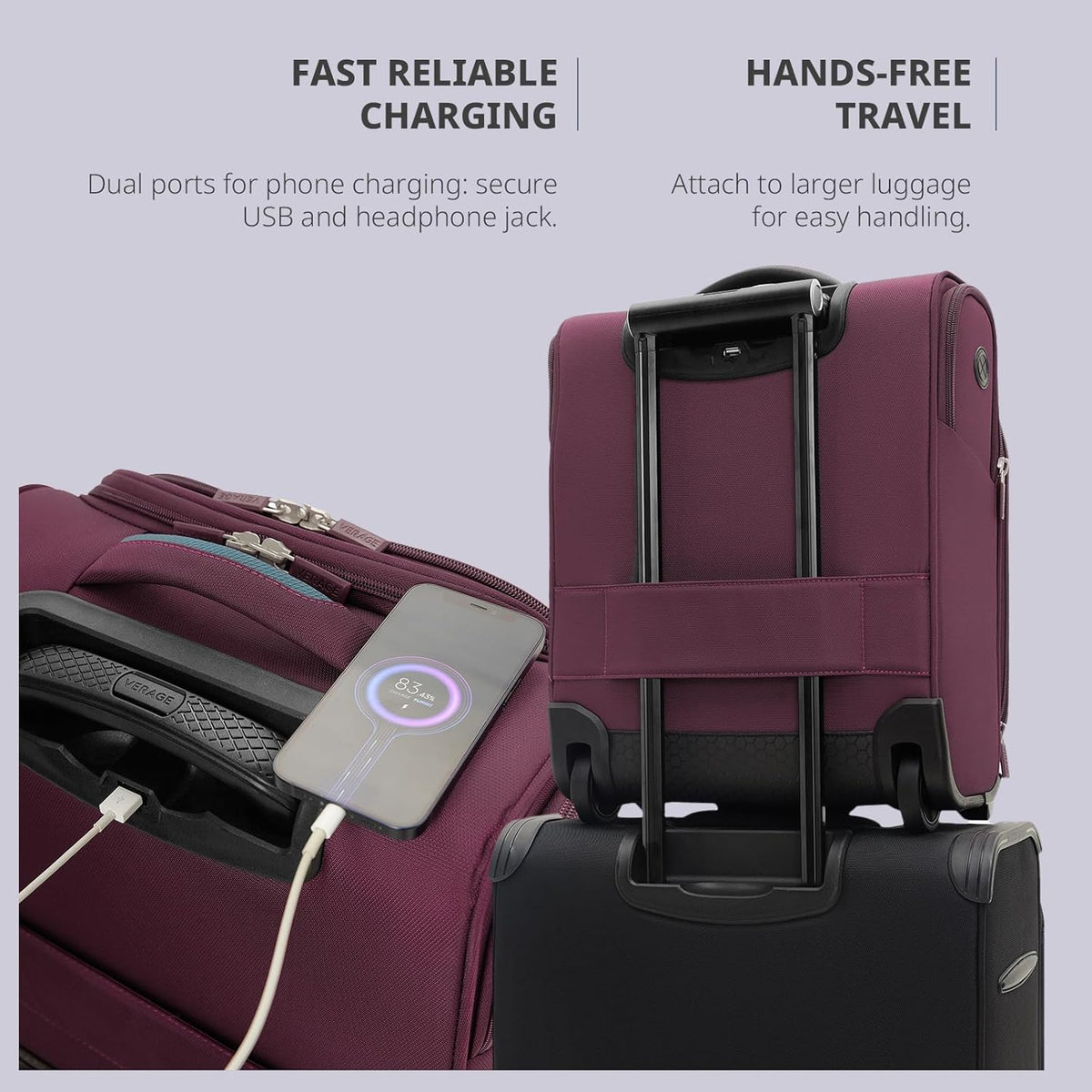Carry On Underseat Luggage with 2 Wheels & USB Port, 16 Inch Wheeled Spinner Bag Carry-on Luggages for Airlines, Lightweight Suitcase Men Women, Pilots and Crew (Upgrade-16-Inch)