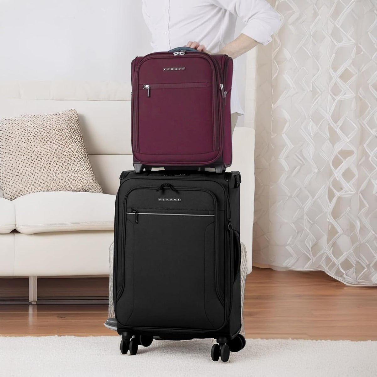 Carry On Underseat Luggage with 2 Wheels & USB Port, 16 Inch Wheeled Spinner Bag Carry-on Luggages for Airlines, Lightweight Suitcase Men Women, Pilots and Crew (Upgrade-16-Inch)
