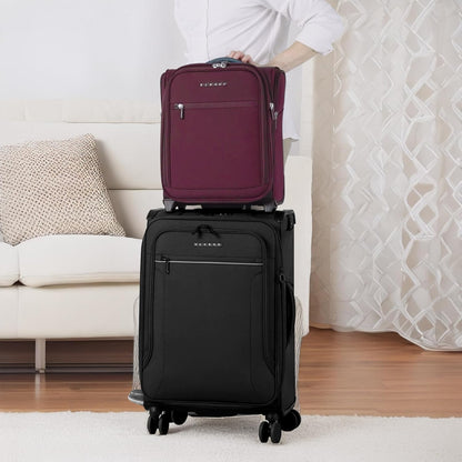 Carry On Underseat Luggage with 2 Wheels & USB Port, 16 Inch Wheeled Spinner Bag Carry-on Luggages for Airlines, Lightweight Suitcase Men Women, Pilots and Crew (Upgrade-16-Inch)