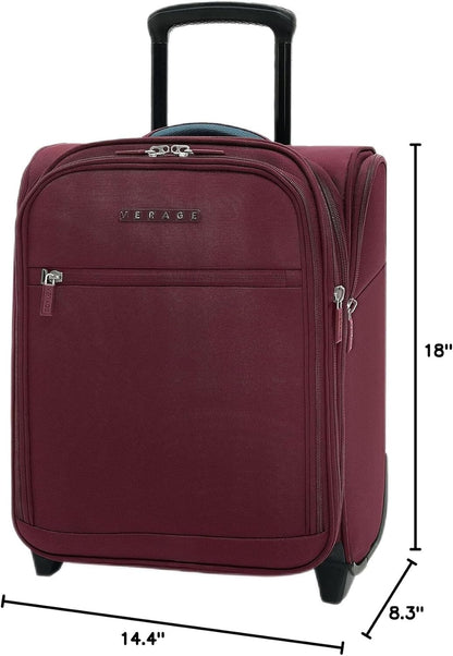 Carry On Underseat Luggage with 2 Wheels & USB Port, 16 Inch Wheeled Spinner Bag Carry-on Luggages for Airlines, Lightweight Suitcase Men Women, Pilots and Crew (Upgrade-16-Inch)