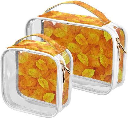 Clear Makeup Bag Approved Clear Travel Toiletry Bag with Zipper Waterproof Organizer Bags Transparent Cosmetic Pouch Traveling 2Pack Tile Color - Colors A