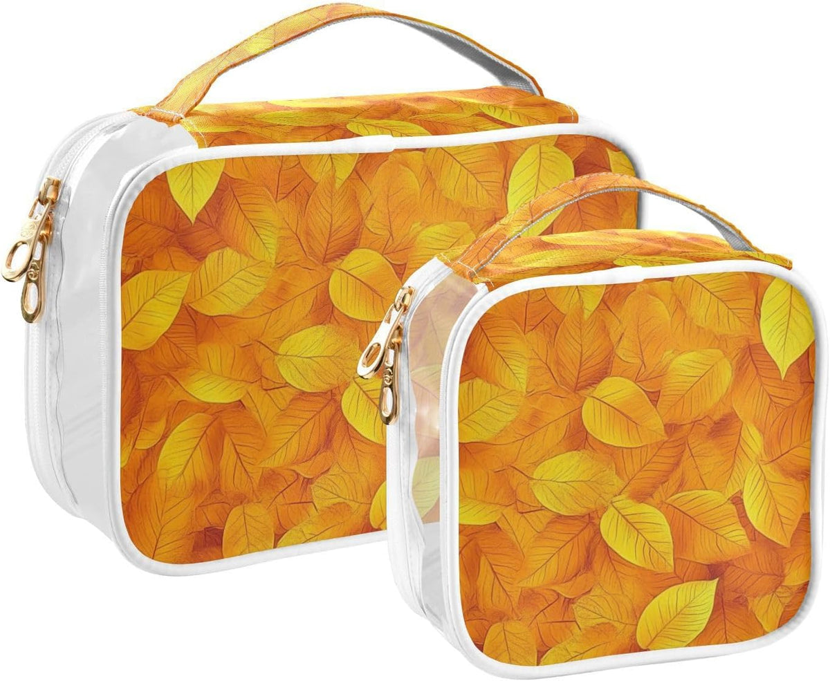 Clear Makeup Bag Approved Clear Travel Toiletry Bag with Zipper Waterproof Organizer Bags Transparent Cosmetic Pouch Traveling 2Pack Tile Color - Colors A