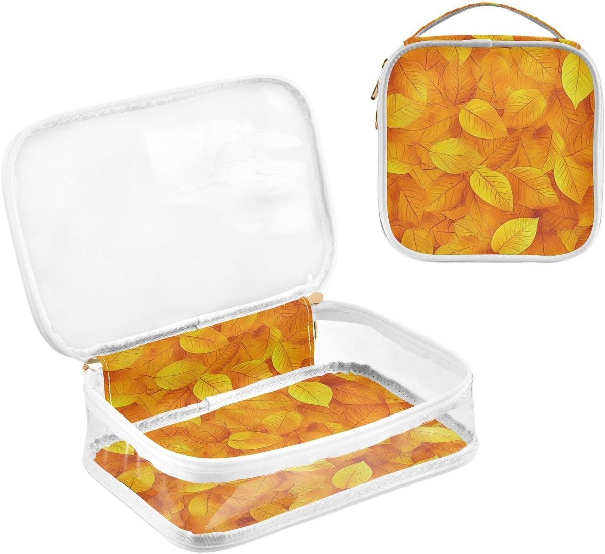 Clear Makeup Bag Approved Clear Travel Toiletry Bag with Zipper Waterproof Organizer Bags Transparent Cosmetic Pouch Traveling 2Pack Tile Color - Colors A
