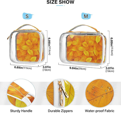 Clear Makeup Bag Approved Clear Travel Toiletry Bag with Zipper Waterproof Organizer Bags Transparent Cosmetic Pouch Traveling 2Pack Tile Color - Colors A