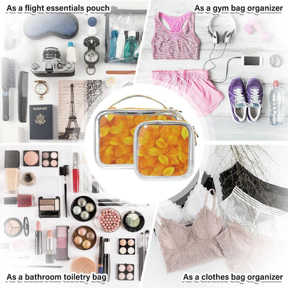 Clear Makeup Bag Approved Clear Travel Toiletry Bag with Zipper Waterproof Organizer Bags Transparent Cosmetic Pouch Traveling 2Pack Tile Color - Colors A