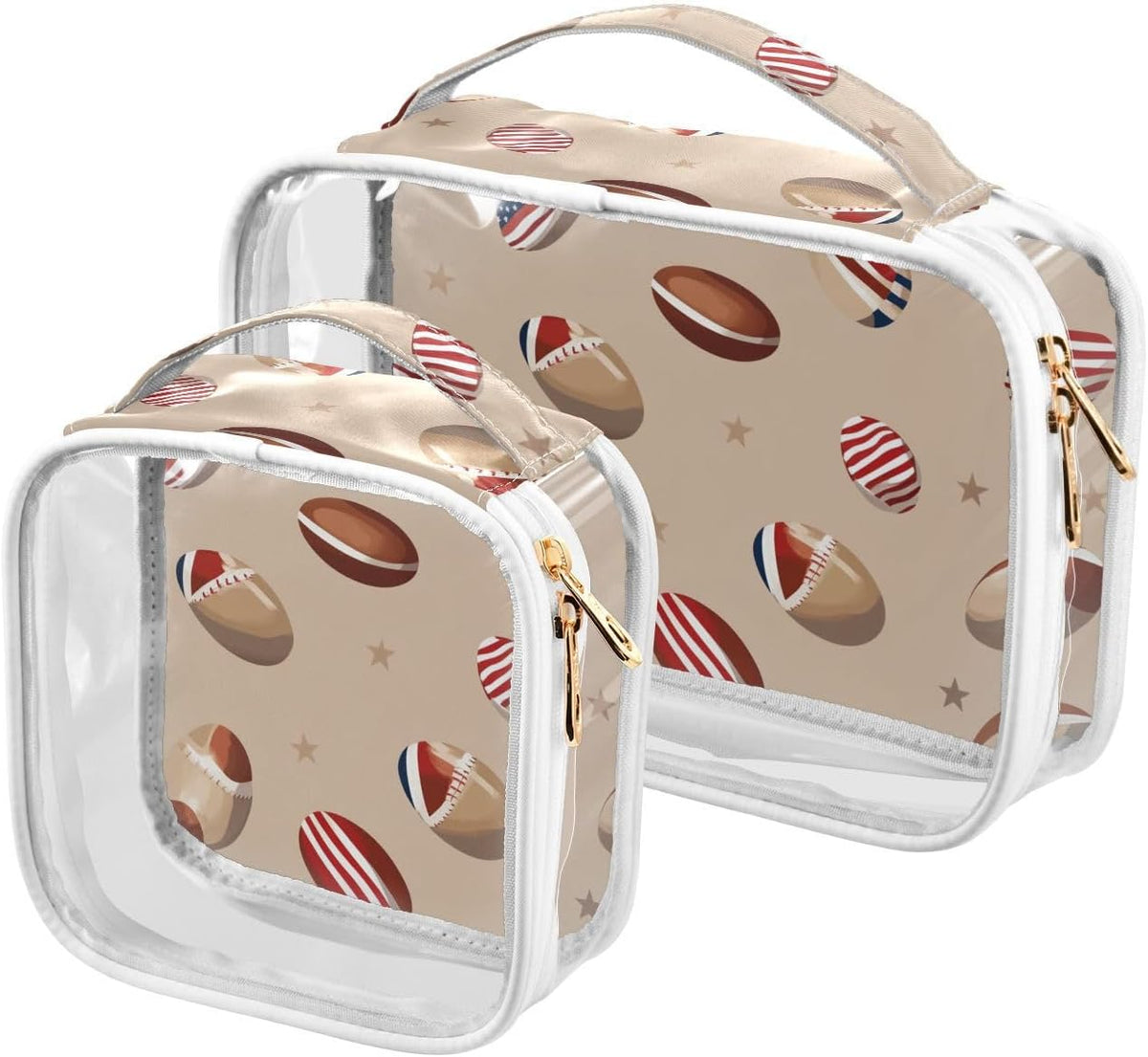 Clear Makeup Bag Approved Clear Travel Toiletry Bag with Zipper Waterproof Organizer Bags Transparent Cosmetic Pouch Traveling 2Pack Tile Color - Colors A