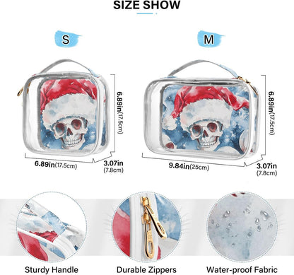 Clear Makeup Bag Approved Clear Travel Toiletry Bag with Zipper Waterproof Organizer Bags Transparent Cosmetic Pouch Traveling 2Pack Tile Color - Colors A