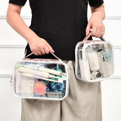 Clear Makeup Bag Approved Clear Travel Toiletry Bag with Zipper Waterproof Organizer Bags Transparent Cosmetic Pouch Traveling 2Pack Tile Color - Colors A