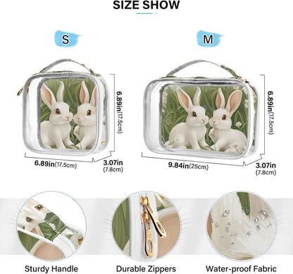 Clear Makeup Bag Approved Clear Travel Toiletry Bag with Zipper Waterproof Organizer Bags Transparent Cosmetic Pouch Traveling 2Pack Tile Color - Colors A