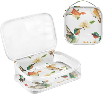 Clear Makeup Bag Approved Clear Travel Toiletry Bag with Zipper Waterproof Organizer Bags Transparent Cosmetic Pouch Traveling 2Pack Tile Color - Colors A