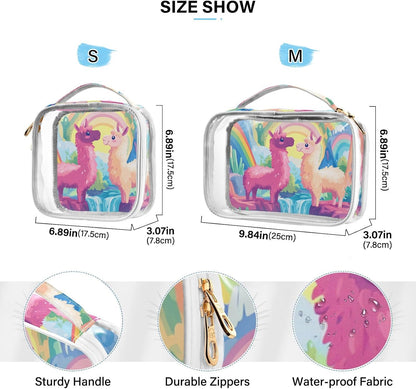 Clear Makeup Bag Approved Clear Travel Toiletry Bag with Zipper Waterproof Organizer Bags Transparent Cosmetic Pouch Traveling 2Pack Tile Color - Colors A