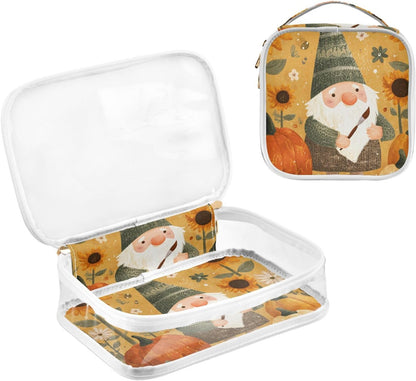 Clear Makeup Bag Approved Clear Travel Toiletry Bag with Zipper Waterproof Organizer Bags Transparent Cosmetic Pouch Traveling 2Pack Tile Color - Colors A