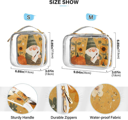 Clear Makeup Bag Approved Clear Travel Toiletry Bag with Zipper Waterproof Organizer Bags Transparent Cosmetic Pouch Traveling 2Pack Tile Color - Colors A