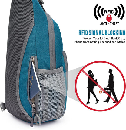 Sling Bag RFID Blocking Sling Backpack and Small Chest Shoulder Backpack