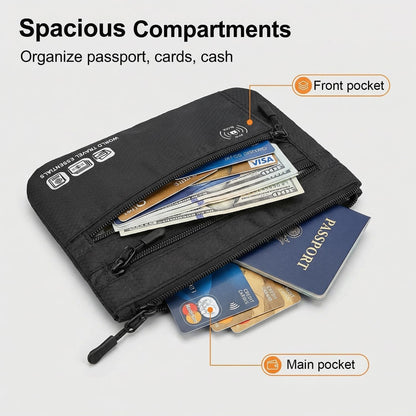 Passport Holder Family, RFID Blocking Passport Wallet, Travel Essentials Pouch, Passport Holders Bag for Men Women Traveling, Travel Document Organizer, Two-Piece Sets (Gray)
