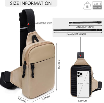 higouta Mini Sling Bag for Men Women, Small Crossbody Casual Utility Chest Phone Bag for Travel Workout