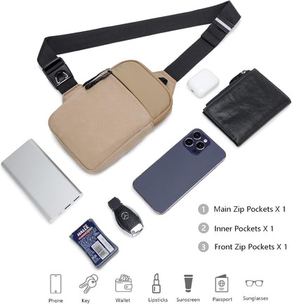 higouta Mini Sling Bag for Men Women, Small Crossbody Casual Utility Chest Phone Bag for Travel Workout