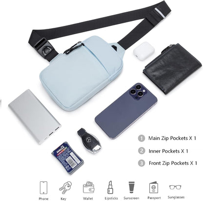 higouta Mini Sling Bag for Men Women, Small Crossbody Casual Utility Chest Phone Bag for Travel Workout