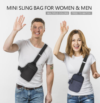 higouta Mini Sling Bag for Men Women, Small Crossbody Casual Utility Chest Phone Bag for Travel Workout