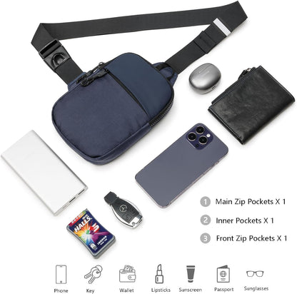 higouta Mini Sling Bag for Men Women, Small Crossbody Casual Utility Chest Phone Bag for Travel Workout