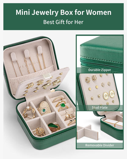 Travel Jewelry Case, Bridesmaid Gift for Women - Small Travel Jewelry Box for Girls Women - Blue