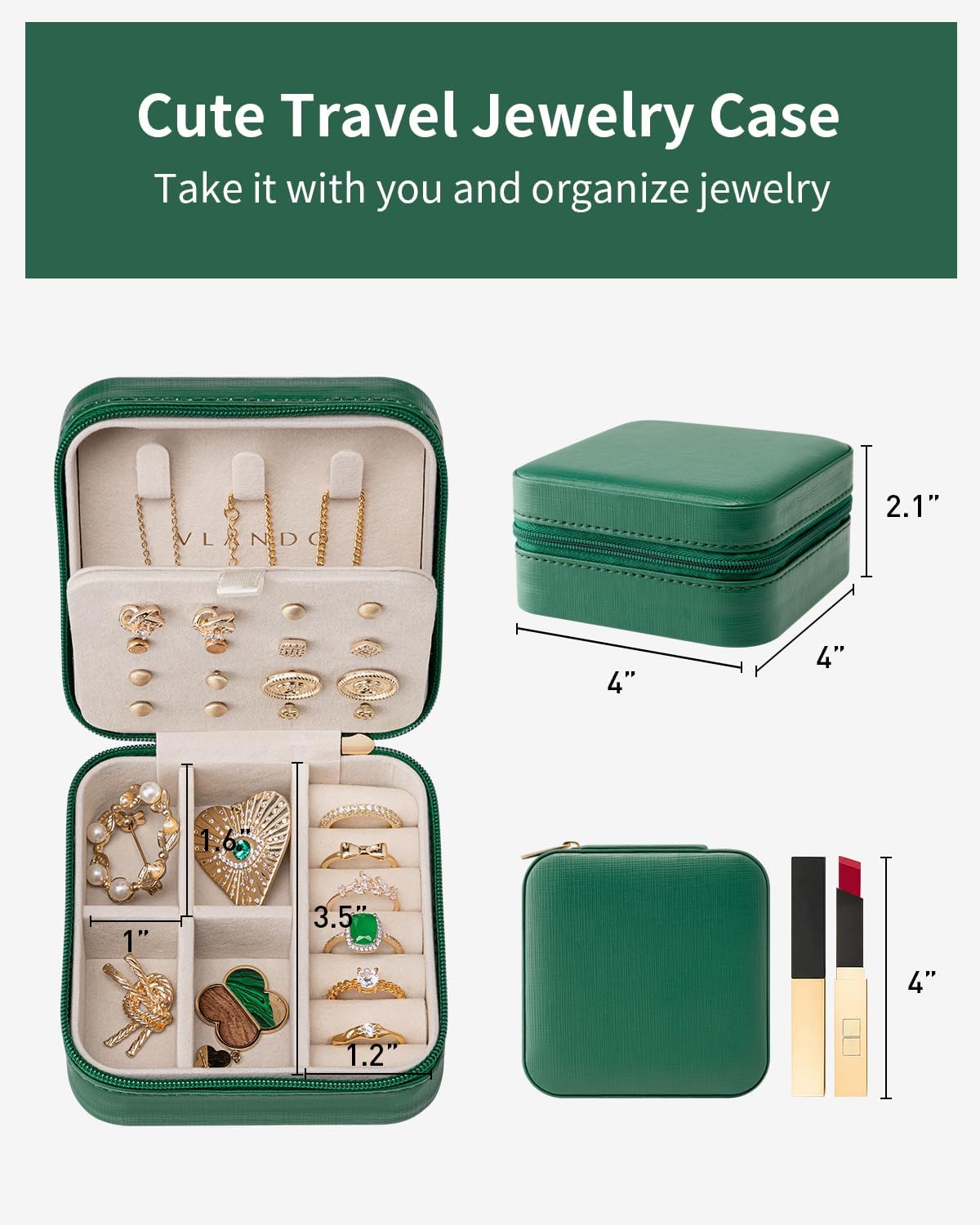 Travel Jewelry Case, Bridesmaid Gift for Women - Small Travel Jewelry Box for Girls Women - Blue