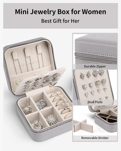 Travel Jewelry Case, Bridesmaid Gift for Women - Small Travel Jewelry Box for Girls Women - Blue