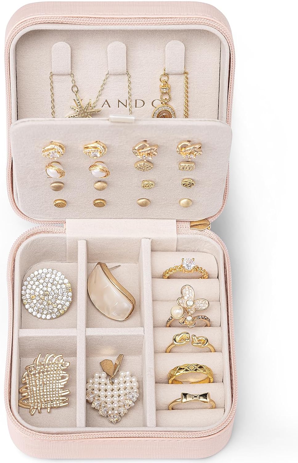 Travel Jewelry Case, Bridesmaid Gift for Women - Small Travel Jewelry Box for Girls Women - Blue