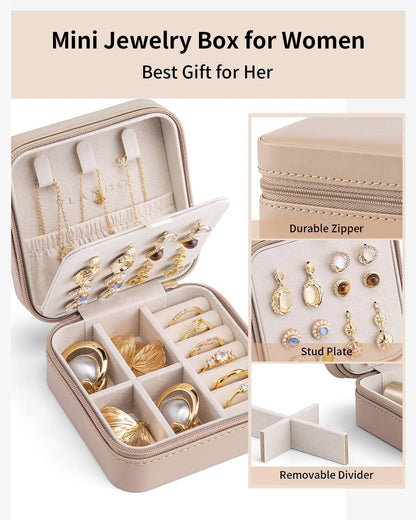 Travel Jewelry Case, Bridesmaid Gift for Women - Small Travel Jewelry Box for Girls Women - Blue