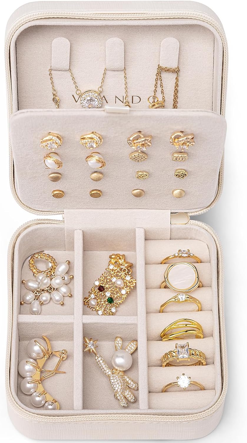 Travel Jewelry Case, Bridesmaid Gift for Women - Small Travel Jewelry Box for Girls Women - Blue