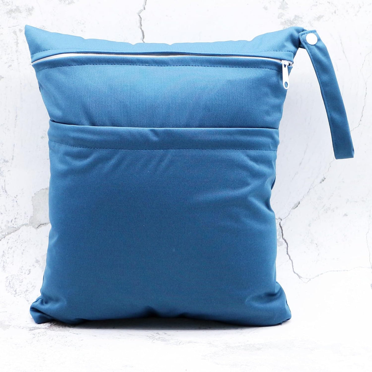2pcs Cloth Diaper Wet Dry Bags Waterproof Reusable with Two Zippered Pockets Travel Beach Pool Daycare Soiled Baby Items Yoga Gym Bag for Swimsuits or Wet Clothes (3036-2-yellow+blue)
