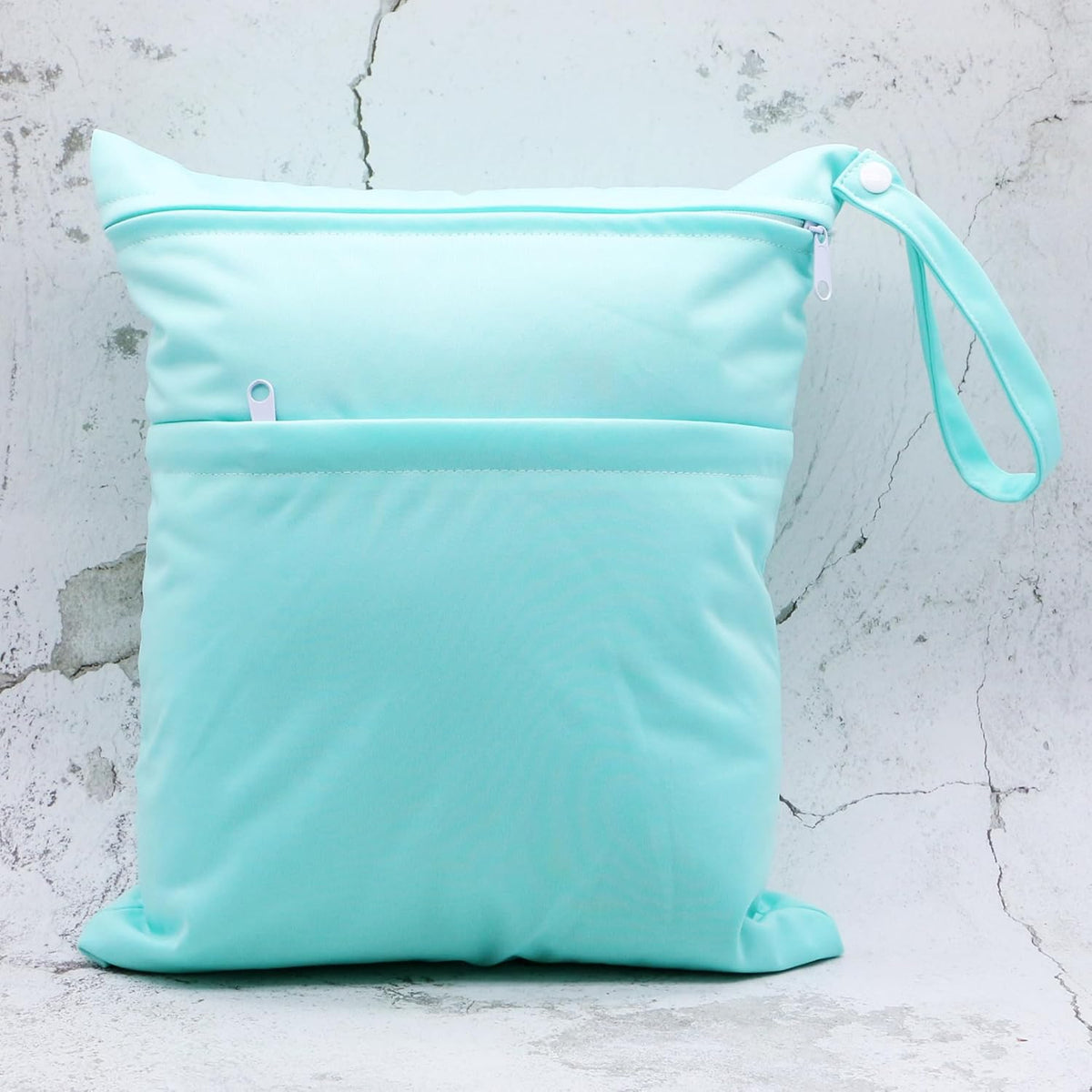 2pcs Cloth Diaper Wet Dry Bags Waterproof Reusable with Two Zippered Pockets Travel Beach Pool Daycare Soiled Baby Items Yoga Gym Bag for Swimsuits or Wet Clothes (3036-2-yellow+blue)