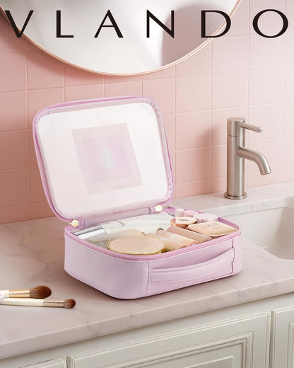 Travel Makeup Cosmetic Case Organizer Portable Storage Bag with Adjustable Dividers for Cosmetics Makeup brushes, girls, women, friends.（gray）