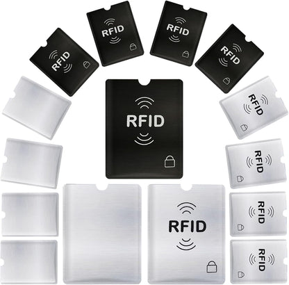 15PCS RFID Blocking Sleeve RFID Credit Card Holder & RFID Passport Sleeve – Secure Travel Wallet – To Protect Your Valuable Information From Theft (Silver