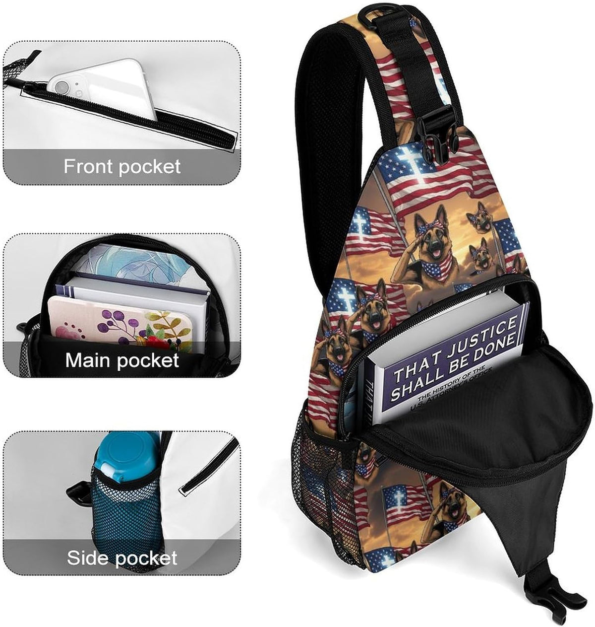 Men Women Sling Backpack Outdoor Sport Daypack Travel Bag, Multipurpose Anti-Theft Carry On Bag, Breathable Chest Sling Shoulder Backpacks Bags, Cute Sleep Sloth