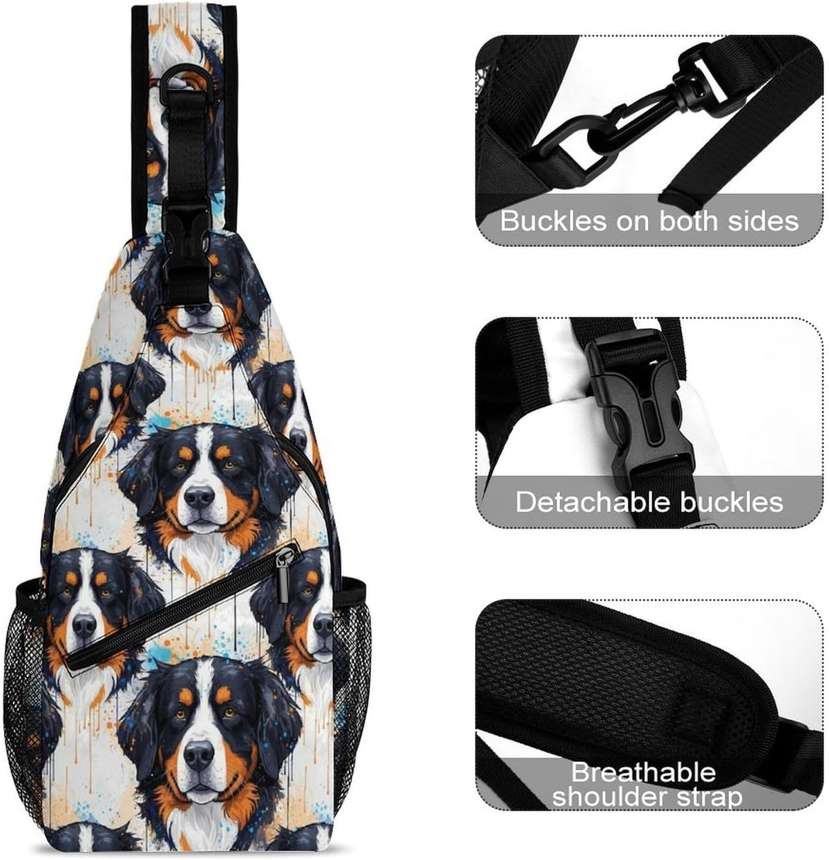 Men Women Sling Backpack Outdoor Sport Daypack Travel Bag, Multipurpose Anti-Theft Carry On Bag, Breathable Chest Sling Shoulder Backpacks Bags, Cute Sleep Sloth