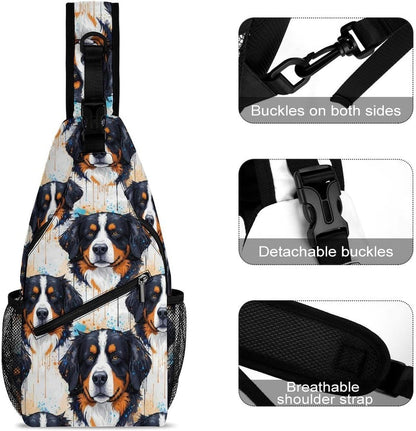 Men Women Sling Backpack Outdoor Sport Daypack Travel Bag, Multipurpose Anti-Theft Carry On Bag, Breathable Chest Sling Shoulder Backpacks Bags, Cute Sleep Sloth